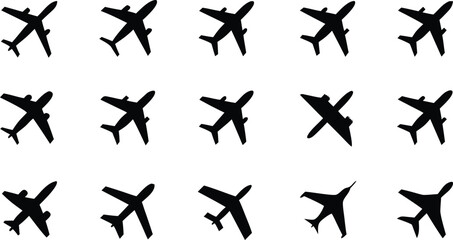 Set of airplane. Airplane icon set vector