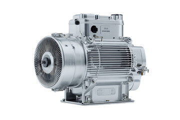 Close up view of an industrial electric motor.