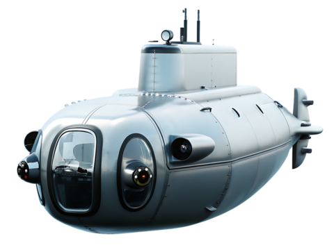 miniature submarine mini submarine isolated on white background PNG, AI GENERATED