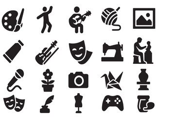 Obraz premium Diverse Arts, Hobbies & Creative Activities Icons