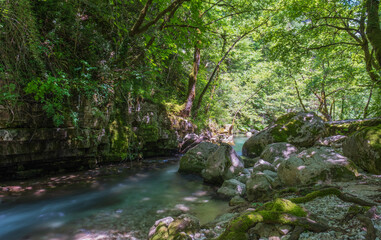 Serene River View in the Heart of Tzoumeka National Park, Northern Greece.