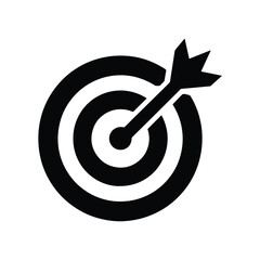 Bullseye Target Icon with Arrow Vector Illustration