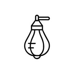 Outline speed bag icon on showing boxing equipment for training speedbag