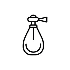 Line art perfume bottle with a teardrop shape a spray nozzle on a fragrance scent