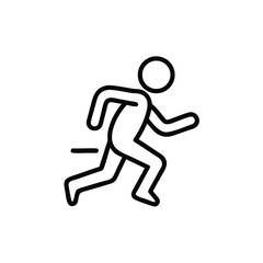 Outline a running person on a simple handdrawn design runner human