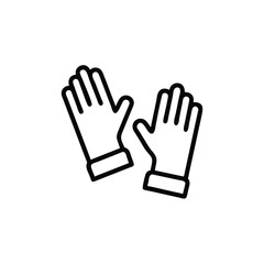 Outline two gloves with fingers cuffs on a handdrawn pair