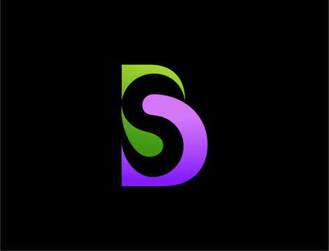 Abstract logo design with letters b and s