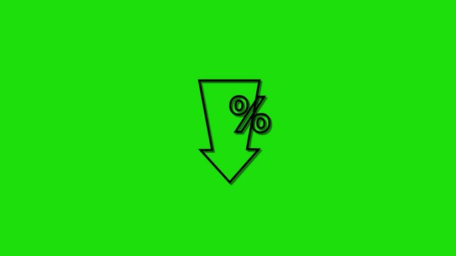 Percentage with arrow up and down. Banking, credit, interest rate. Motion Graphic