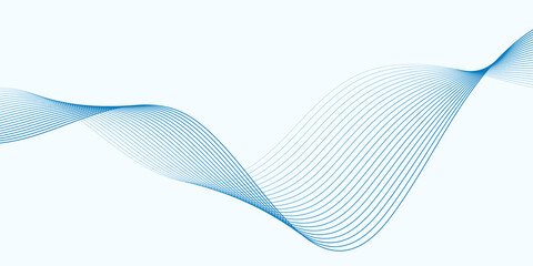Blue Wave Line Abstract Background Template for Business or Technology Banner