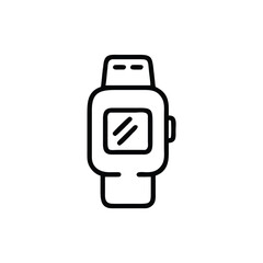 Smartwatch icon with screen button on handdrawn design wearable technology