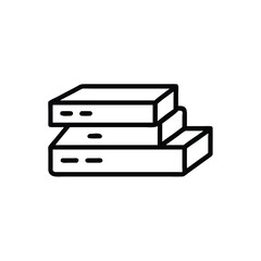 Outline three stacked rectangular boxes with small horizontal lines on rectangles