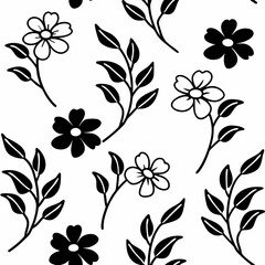 Delicate Pastel Blooms Digital Paper: Isolated Small Flowers & Leaves Vector for Fabric & Branding