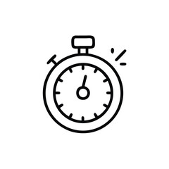 Handdrawn stopwatch icon with dial time indicators on timer clock