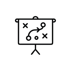 Handdrawn a presentation board with a strategy diagram arrow symbols vector