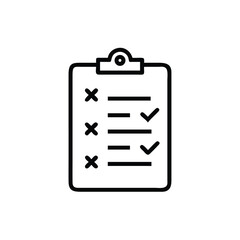 Checklist with checkmarks crosses on a clipboard