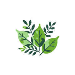 Watercolor Green Leaves and Branches Illustration- Botanical Art Print- Nature Inspired Design- Fresh and Vibrant Foliage Decor- Eco Friendly Art for Home