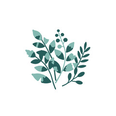 Watercolor Foliage Illustration- Blue and Green Leaf Design- Botanical Art Print- Minimalist Nature Decor- Floral Illustration for Home Decor- Watercolor Leaves Artwork