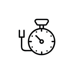 Stopwatch symbol with handle dial showing time on timer clock