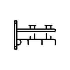 Handdrawn wall-mounted coat rack with hooks shelf on hanger