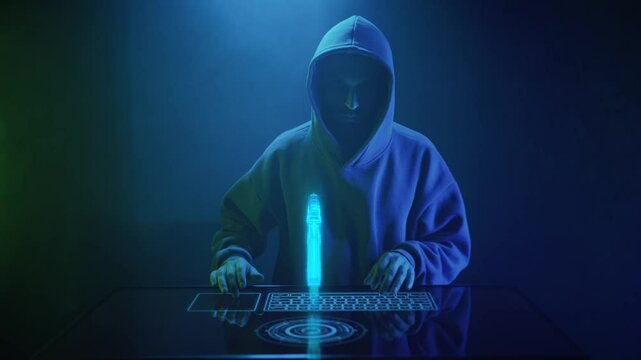 a cybercriminal hacks a pistol - Powered by Adobe