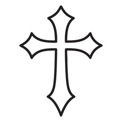 Simple Ornate Christian Cross Graphic for Religious or Design Projects