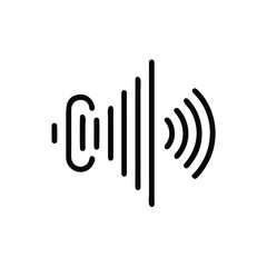 Sound wave symbol with curved lines vertical bars on a audio music