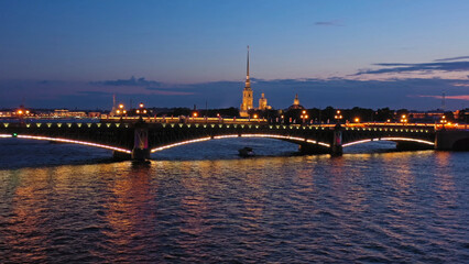 Peter and Paul Fortress and Troitskiy bridge