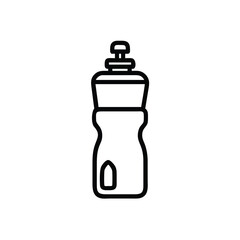 Outline a water bottle with a cap a small window on drink hydration