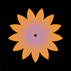 Abstract Glowing Pink Flower on Black