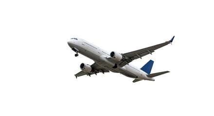 Obraz premium 白く輝く旅客機 快適な飛行 高高度からの眺め. AI Generated