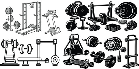 set of black and white weights