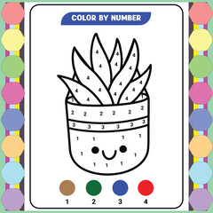 Color by number game for kids. Coloring page with a cute bee. Printable worksheet with solution for school and preschool. Learning numbers activity. Vector illustration