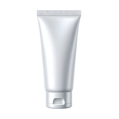 Blank White Cosmetic Tube Mockup on Transparent Background