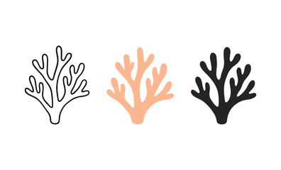 Obraz premium Minimalist coral design: line art, soft colors, and bold silhouettes