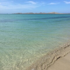 tropical beach with blue sky