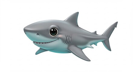 Fototapeta premium Suesse Hai Illustration sanft schwimmt helles Licht. AI Generated