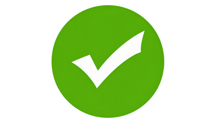 Green check mark icon isolated on transparent background.