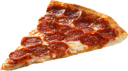 Large Slice of New York Style Pepperoni Pizza with Crispy Crust and Generous Toppings