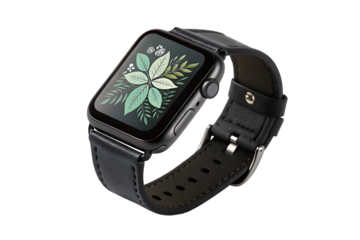 wrist smart watch mockup with black strap, isolated cutout object with shadow Generated AI
