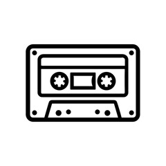 Obraz premium A minimalistic line drawing captures the iconic cassette tape. Evoking the essence of classic audio technology. The simple elegance of the design speaks to a bygone era. 