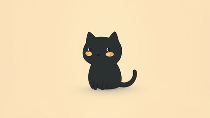 vector illustration of a black cat