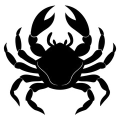 Photo of a detailed crab silhouette is isolated on white background