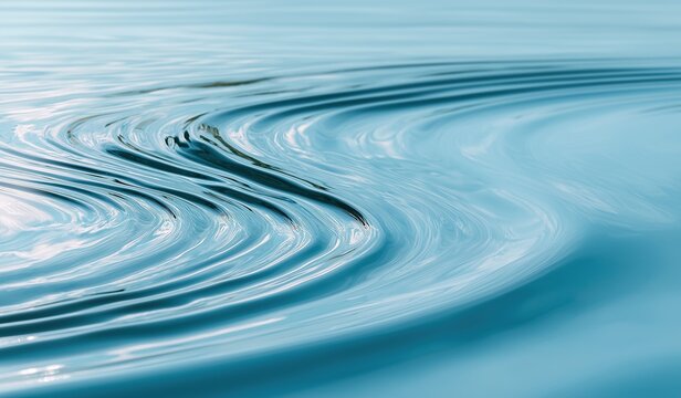 A serene close-up of delicate water ripples on a light blue surface, capturing the fluid movement and tranquil energy of nature with soft lighting enhancing each gentle wave curve