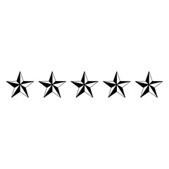 Five stars symbol in monochrome style