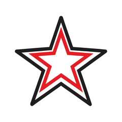 Outlined Star Symbol for Badges and Logos