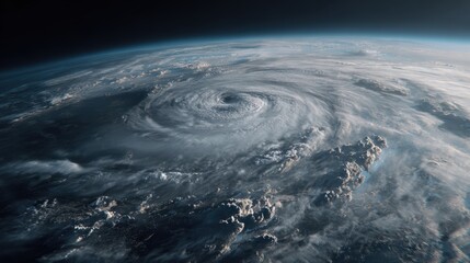 massive hurricane on the earth's surface from space