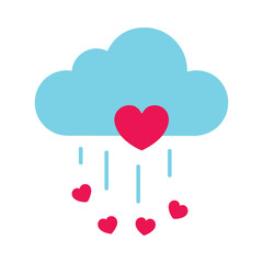 Dreamy Cloud with Falling Hearts Scene