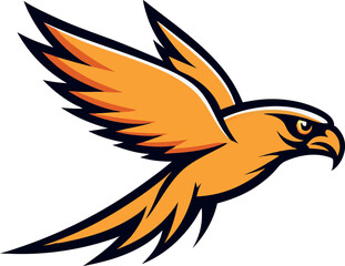Falcon Soaring Logo Vector for Wildlife and Strength Concepts