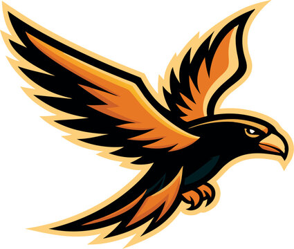 Stylized Falcon Vector Bird Design for Symbolic Representation