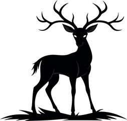 Fototapeta premium Elegant Deer Silhouette Artwork for Animal Lovers